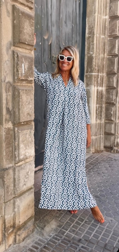 Vestido Laura estampado marino