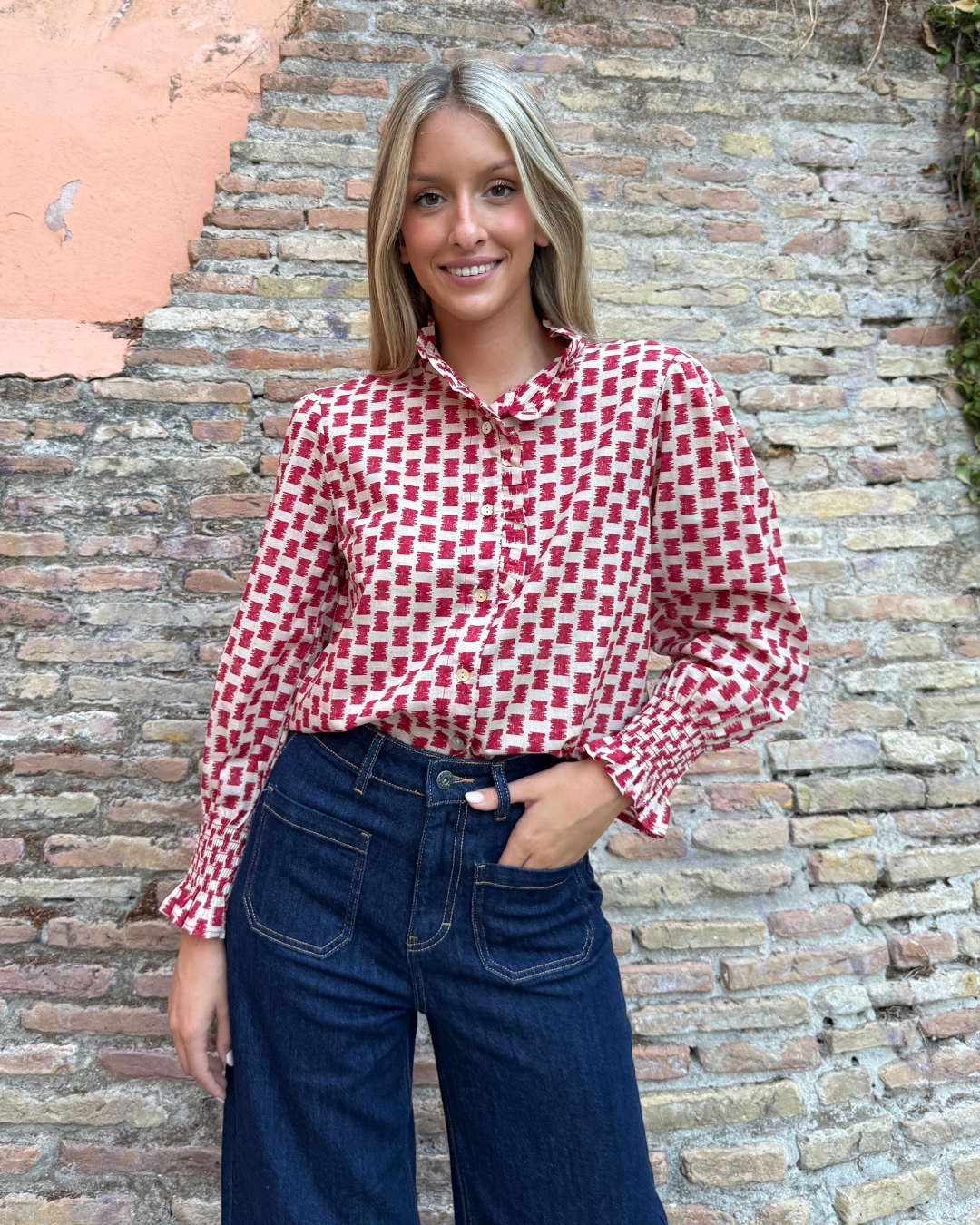 Blusa Garona burdeos