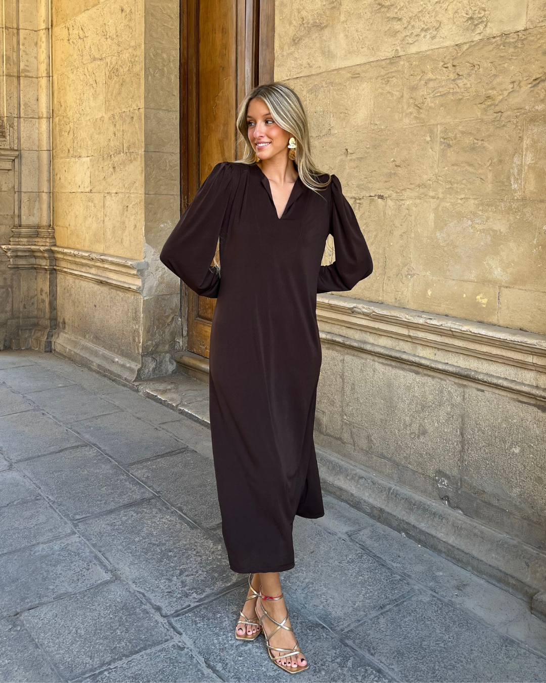 Vestido Rennes marrón
