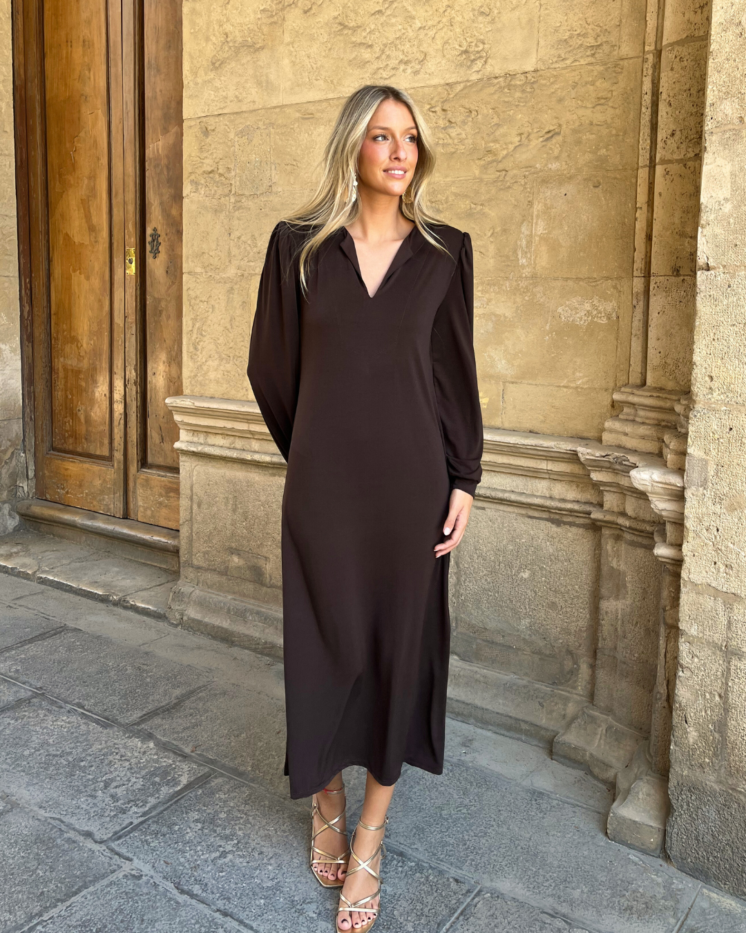 Vestido Rennes marrón