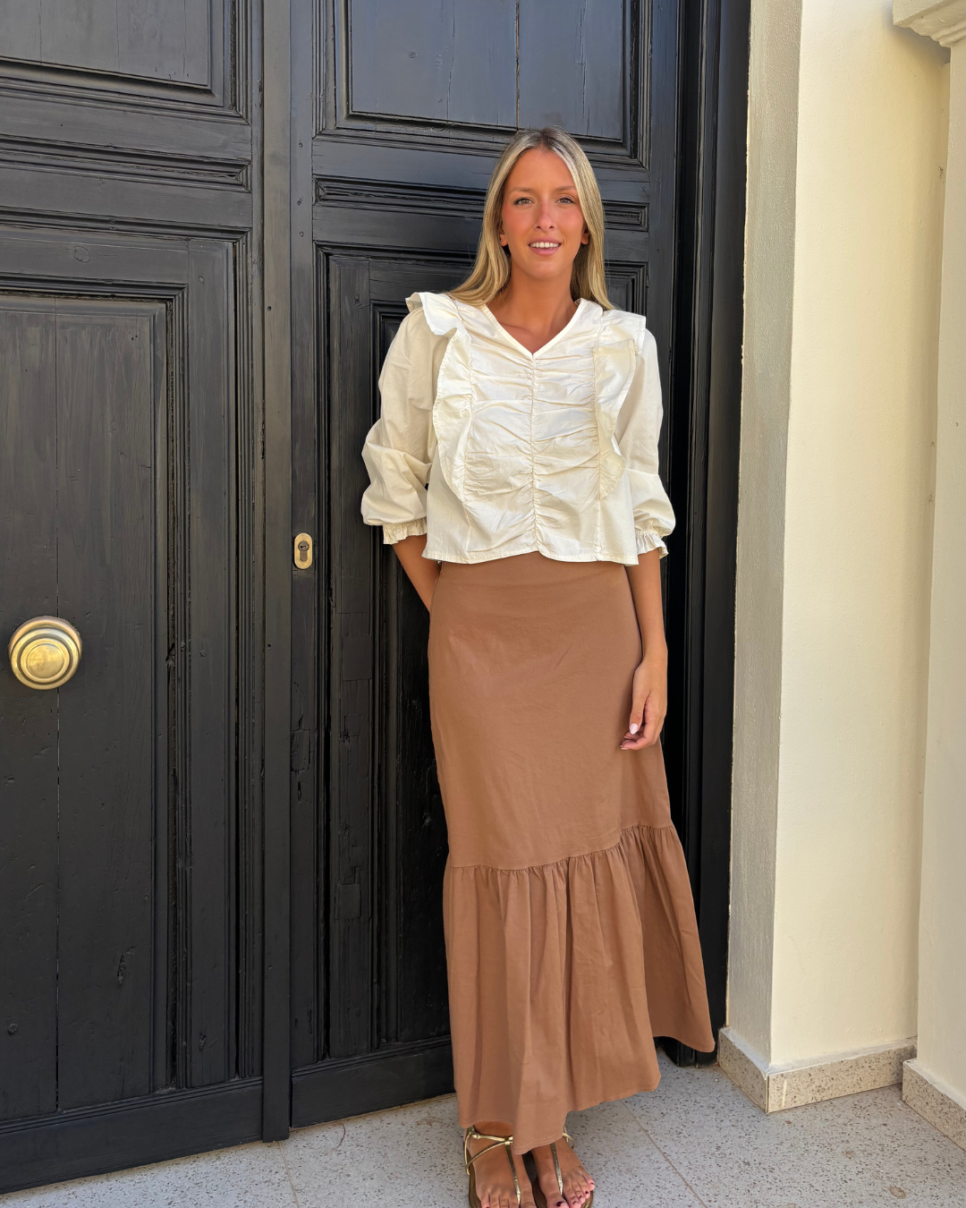 Falda Amieva camel