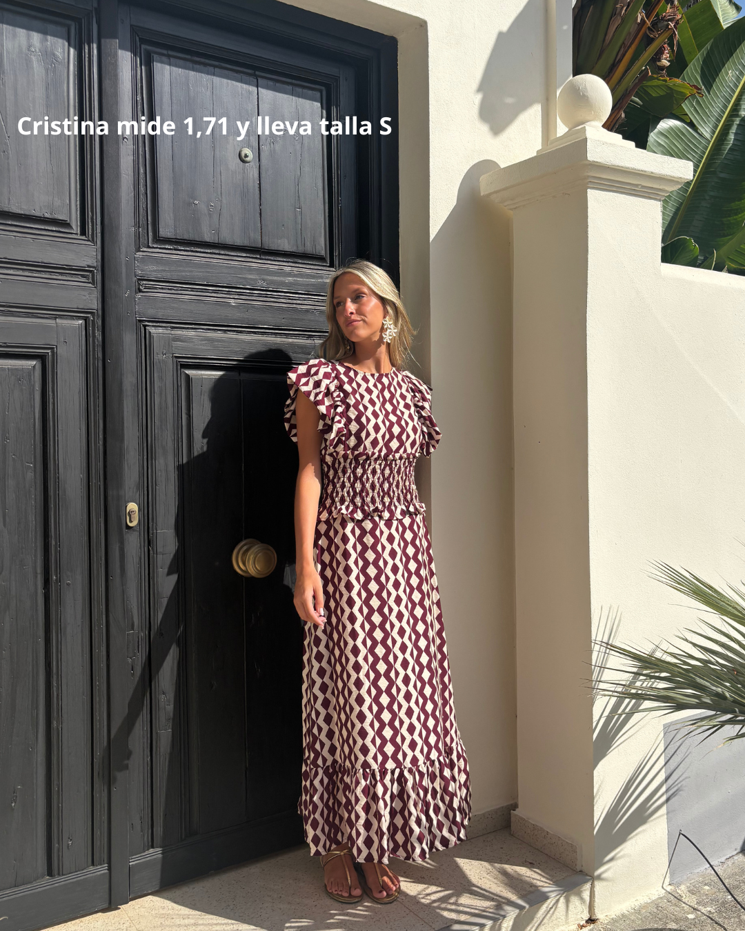Vestido Reinosa burdeos