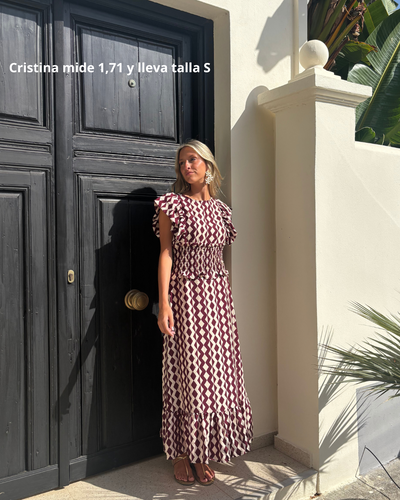 Vestido Reinosa burdeos