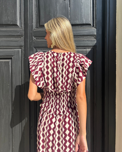Vestido Reinosa burdeos