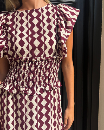 Vestido Reinosa burdeos