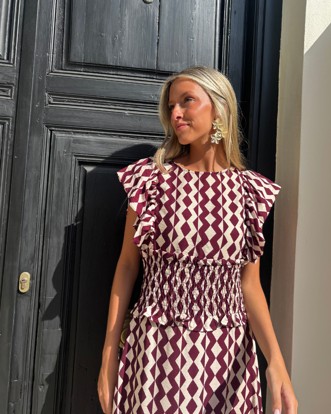 Vestido Reinosa burdeos
