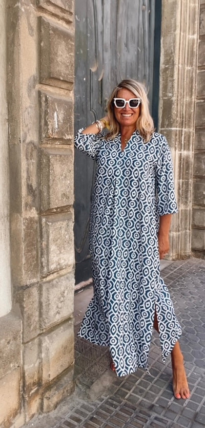 Vestido Laura estampado marino