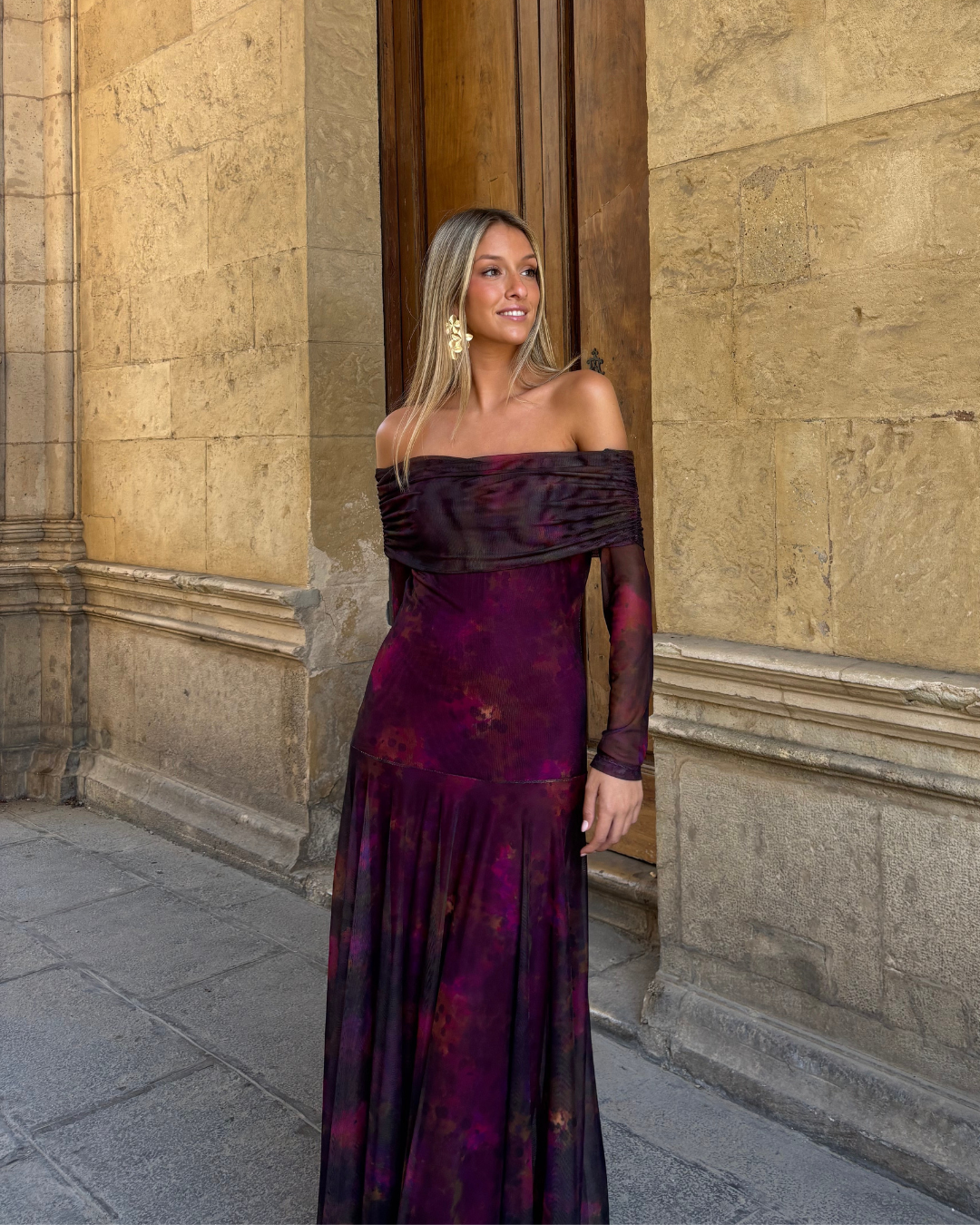 Vestido Burdeos morado