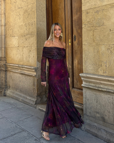 Vestido Burdeos morado