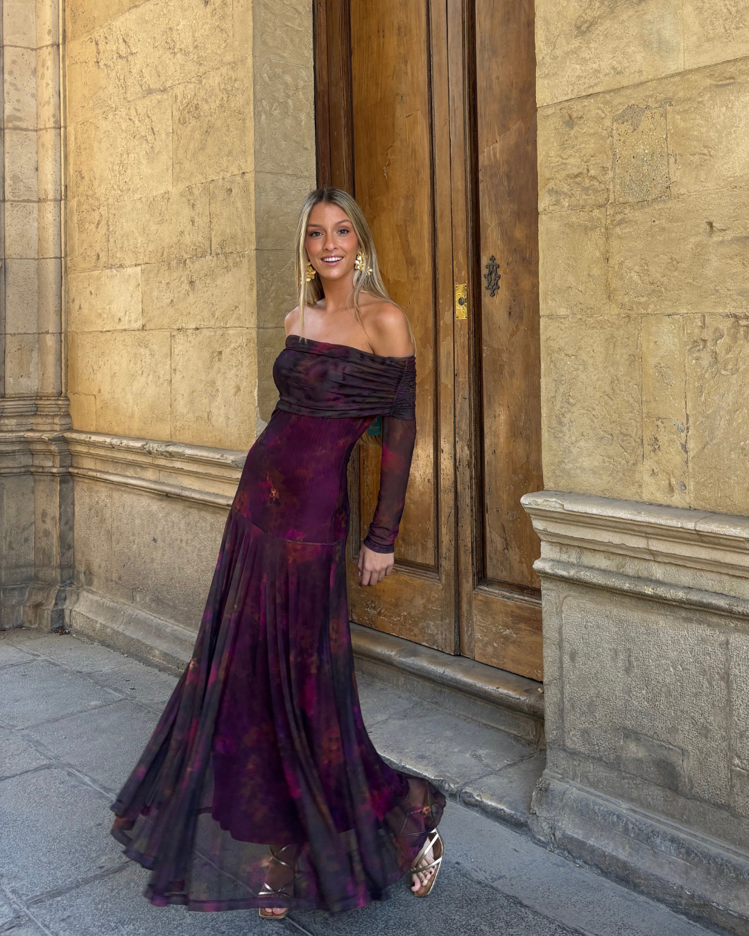 Vestido Burdeos morado