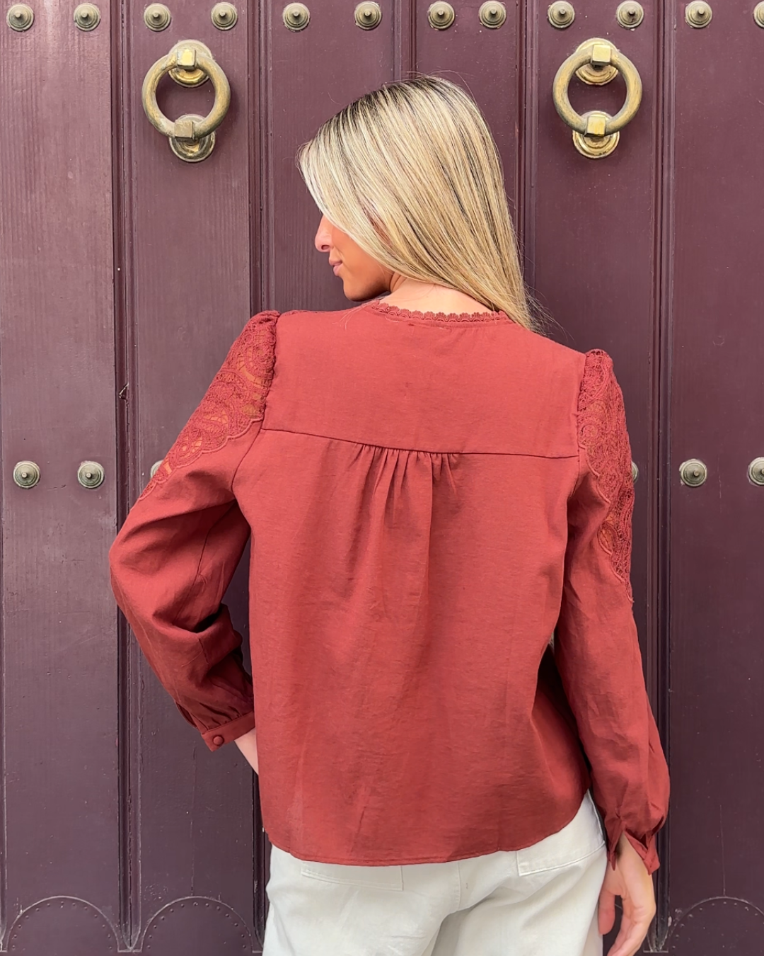 Camisa Laviana burdeos