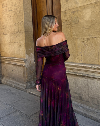 Vestido Burdeos morado