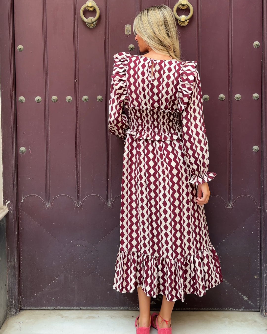 Vestido Covadonga burdeos