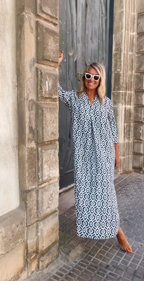 Vestido Laura estampado marino
