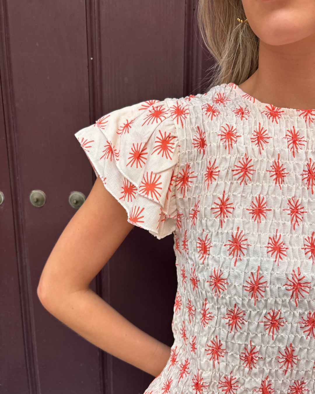 Lyon coral top