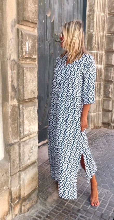 Vestido Laura estampado marino
