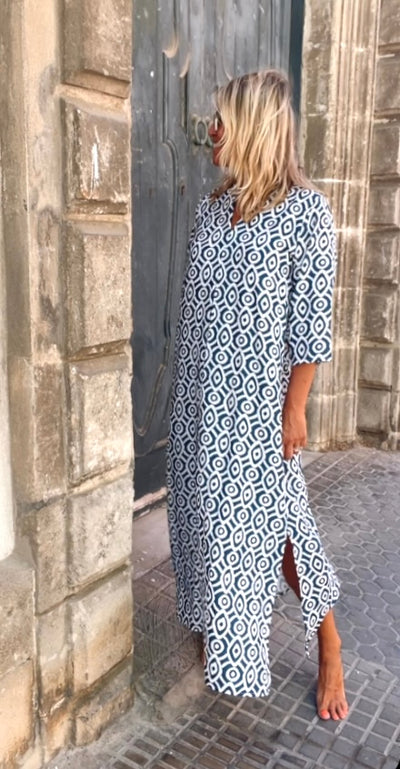 Vestido Laura estampado marino