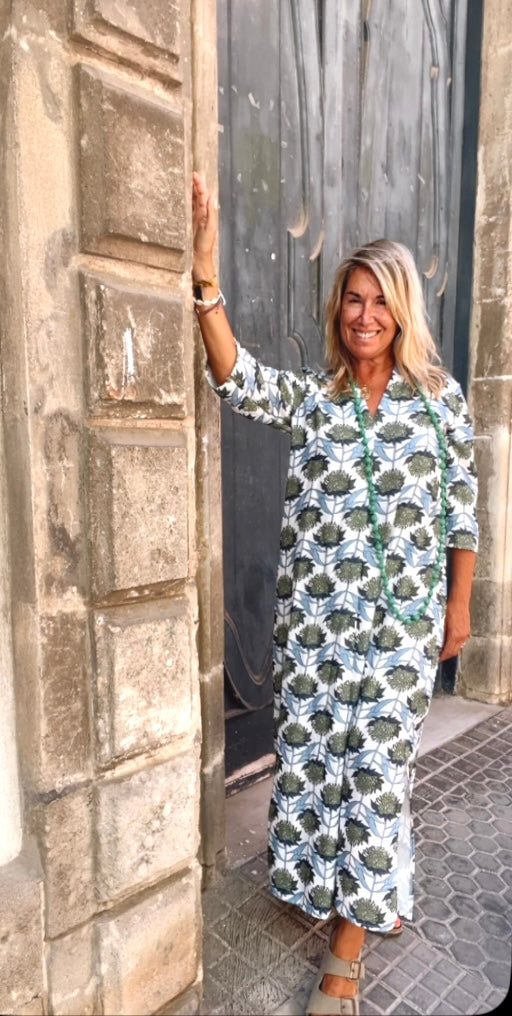 Vestido estampado Laura kaki