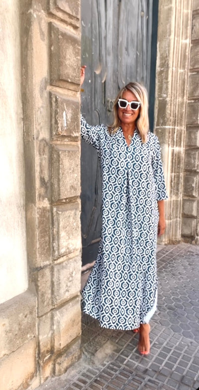 Vestido Laura estampado marino