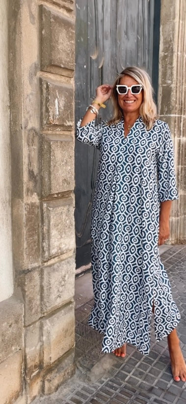 Vestido Laura estampado marino