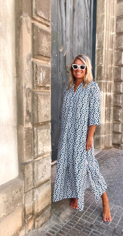 Vestido Laura estampado marino