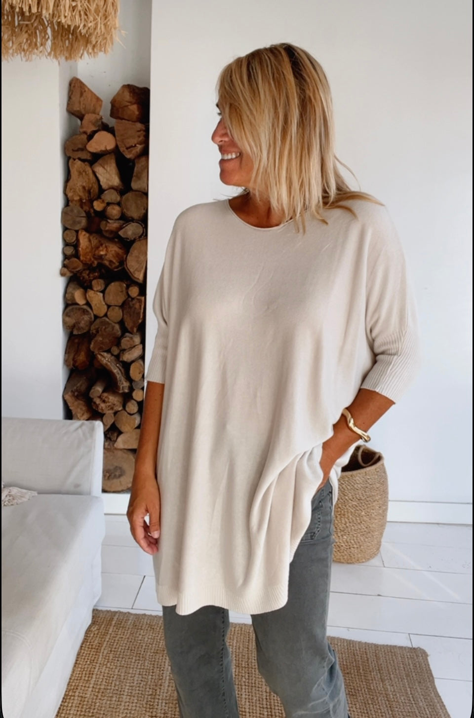 Jersey oversize beige