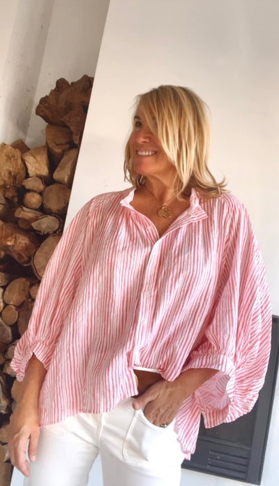 Camisa Marietta rayas rosa