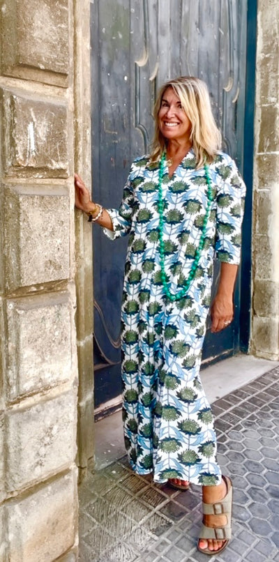 Vestido estampado Laura kaki