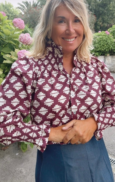 Blusa Llanes burdeos