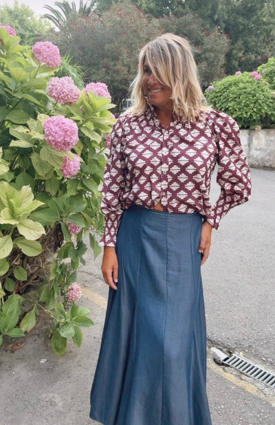 Blusa Llanes burdeos