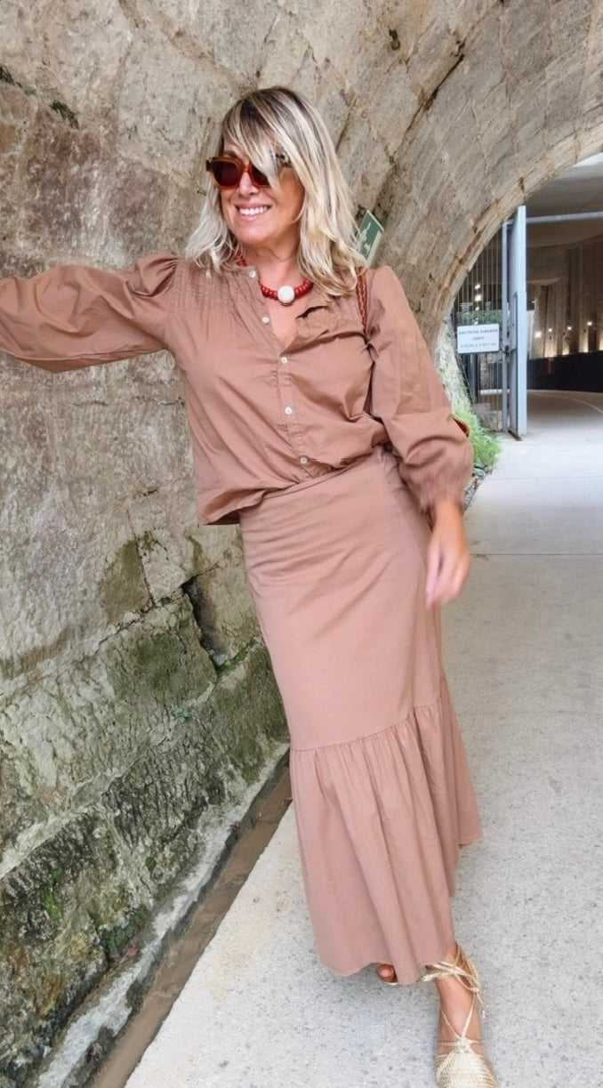 Falda Amieva camel
