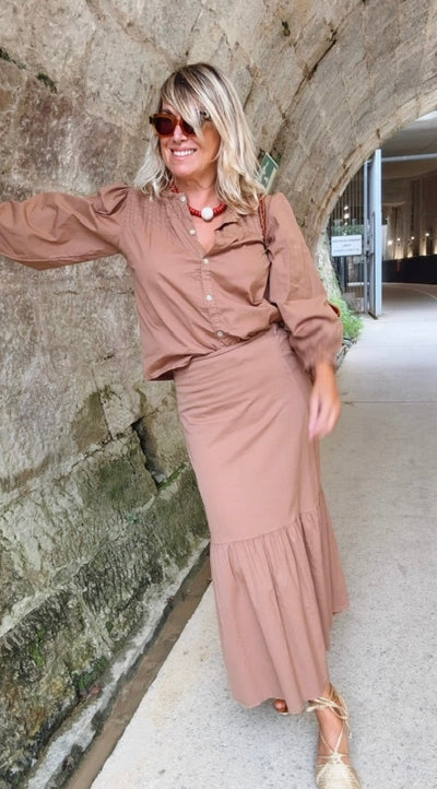 Falda Amieva camel