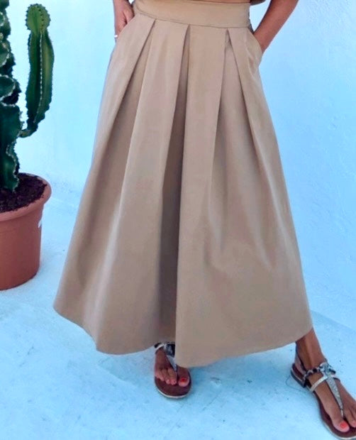 Falda Tívoli camel