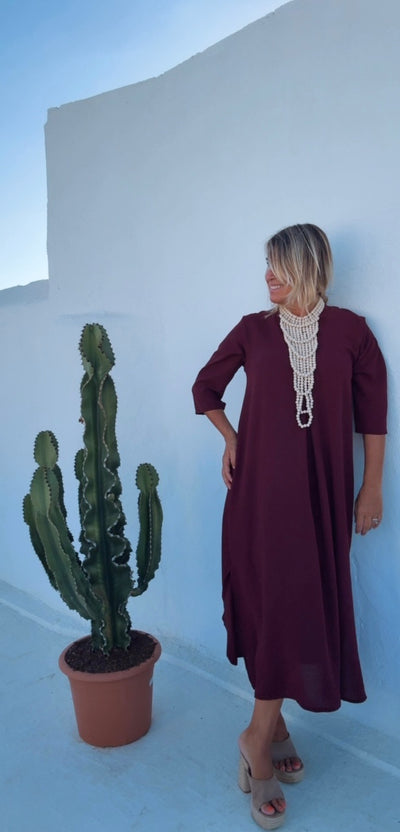 Vestido Laura granate