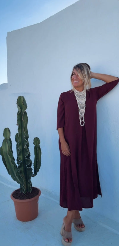 Vestido Laura granate