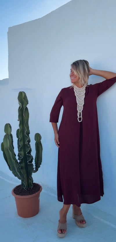 Vestido Laura granate