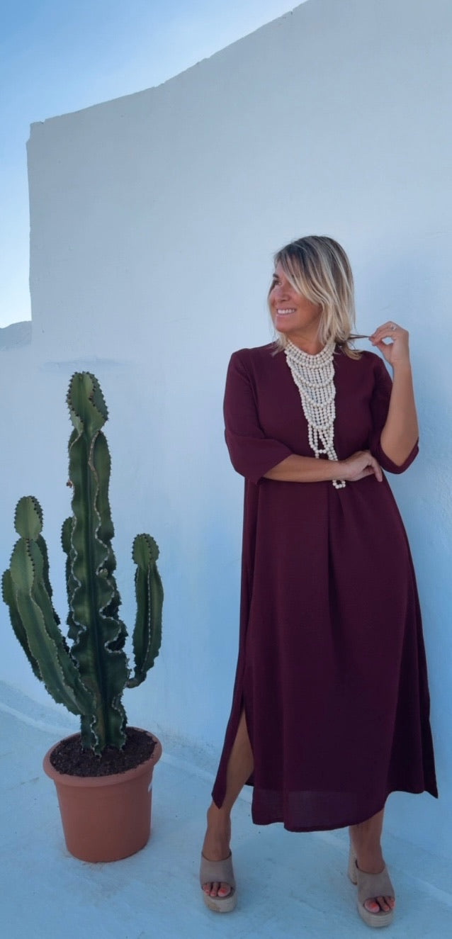 Vestido Laura granate