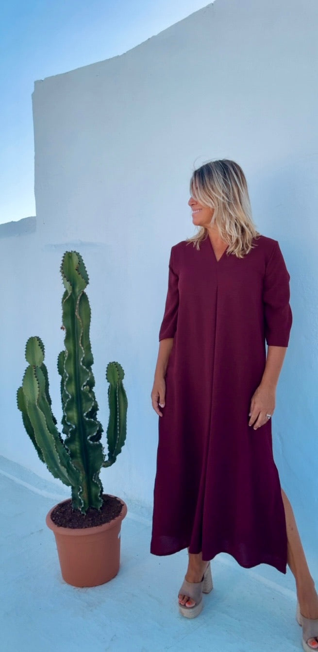 Vestido Laura burdeos