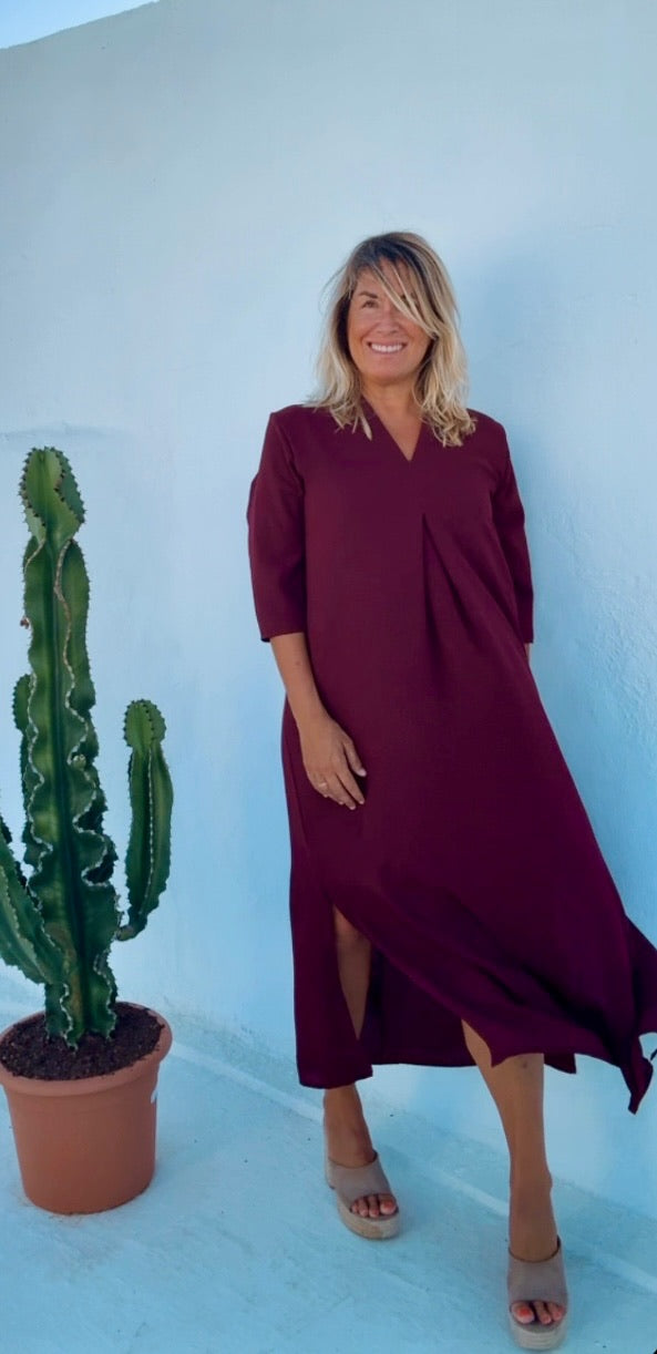 Vestido Laura burdeos