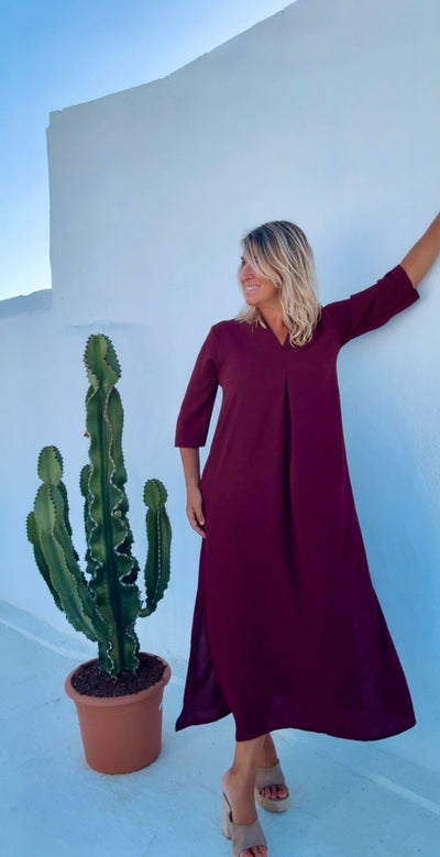 Vestido Laura burdeos