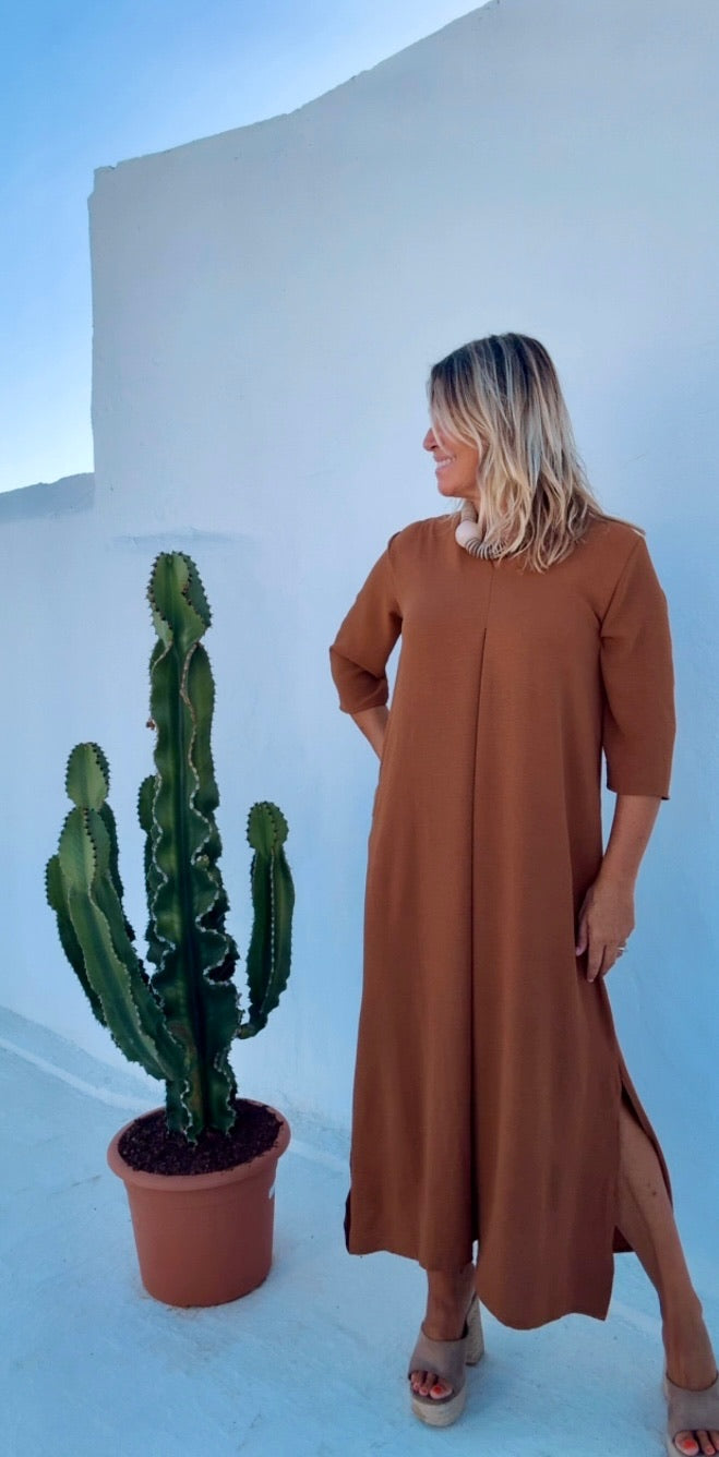Vestido Laura avellana