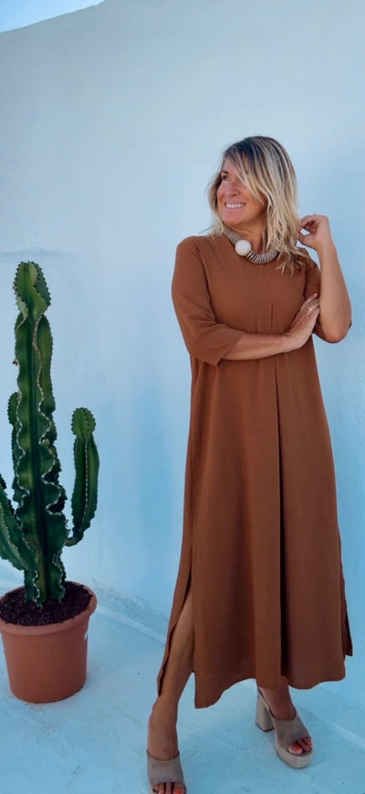 Vestido Laura avellana