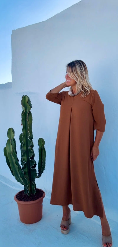 Vestido Laura avellana