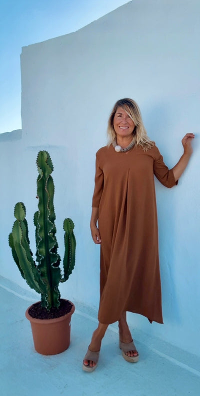 Vestido Laura avellana
