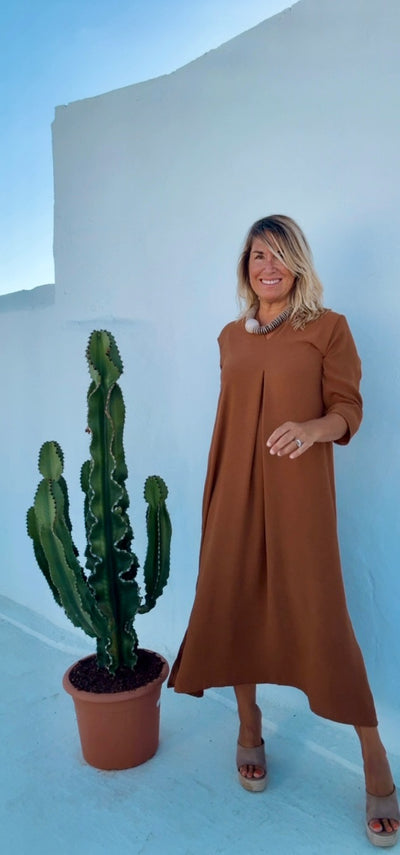 Vestido Laura avellana