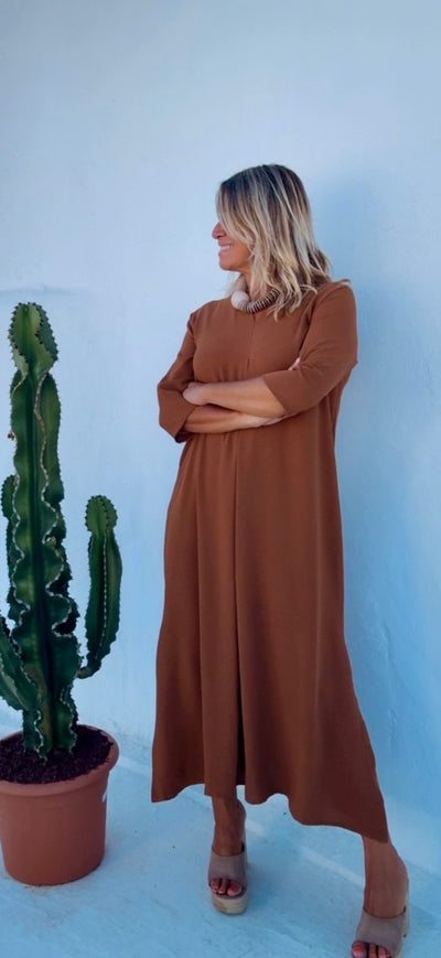 Vestido Laura avellana