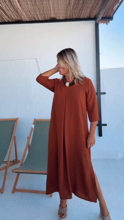 Vestido Laura teja