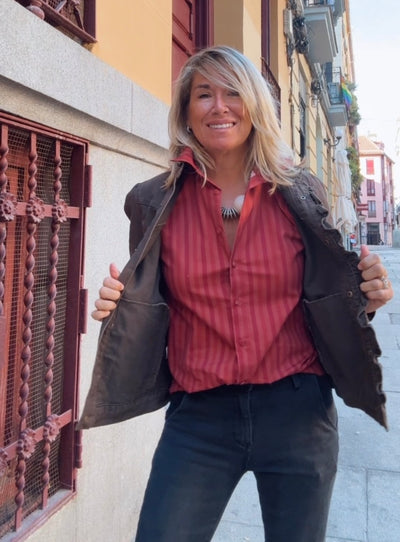 Camisa Gijón chocolate