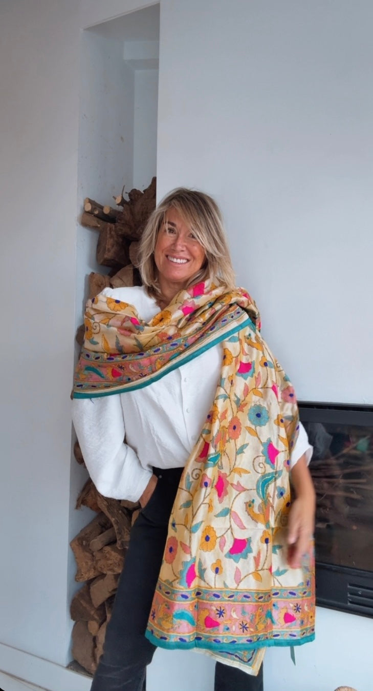 Pañuelo Fiore turquesa