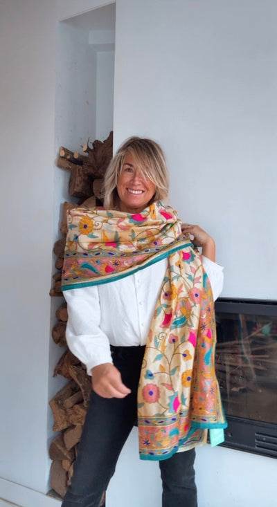 Pañuelo Fiore turquesa